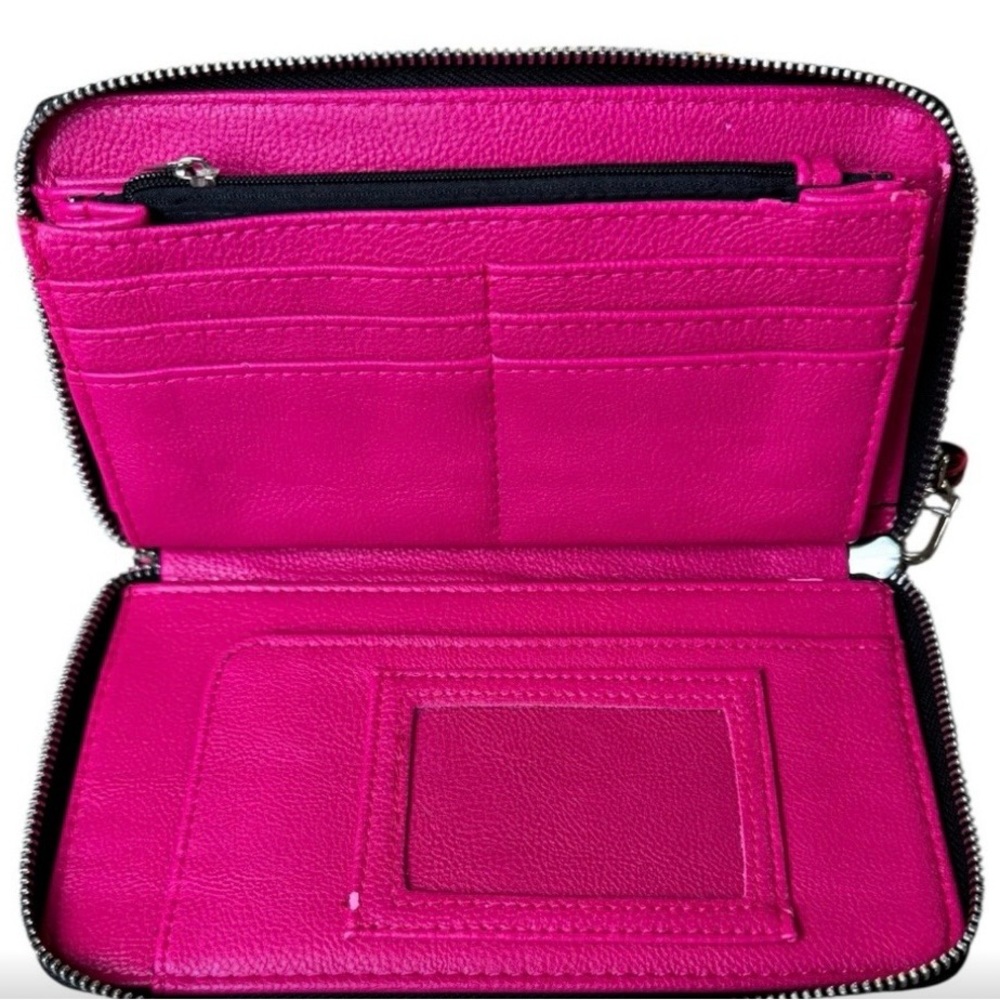 NWOT!! Betsey Johnson Black Multicolor Heart Wallet - Picture 3 of 10